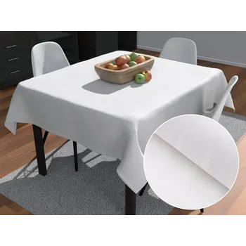 ubrus Damaškový čtvercový ubrus DM-002 Bílý - proužky 6 a 24 mm 40x40 cm