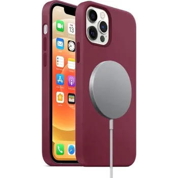 Pouzdro na mobilní telefon VSECHNONAMOBIL 30035 RUBBER MagSafe Kryt Apple iPhone 12 Pro Max bordový