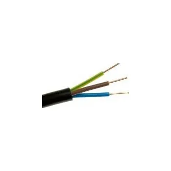 elektrický kabel ELEKTROKABEL Elektrický zemnicí vodič YKY 0,6/1kV 3x1,5mm2 ČERNÝ ELEKTRICKÝ KABEL 1m