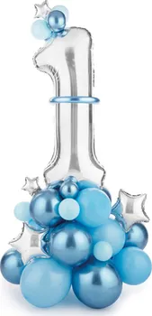 Party dekorace PartyDeco Sada na balonkový buket 90 x 140 cm modrá