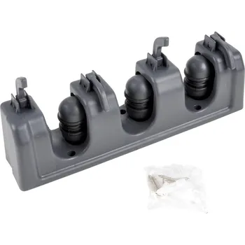 Homea Držák na košťata a další zařízení, 4 háčky, antracit