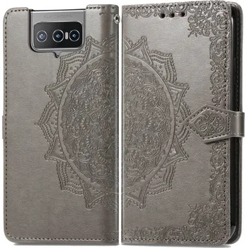 Pouzdro na tablet VSECHNONAMOBIL 35398 ART Peňaženkový kryt Asus Zenfone 8 Flip (ZS672KS) ORNAMENT šedý