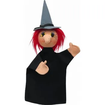 maňásek MÚ Brno - 22163A - maňásek na ruku Čarodějnice černá 35 cm