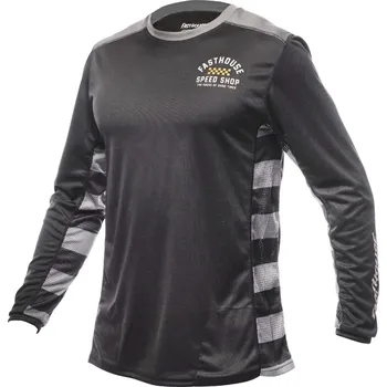 cyklistický dres Fasthouse Classic Outland Long Sleeve Jersey Black Velikost: XXL