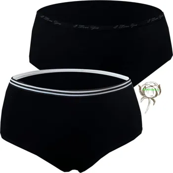 Dámské spodní prádlo Dámské bavlněné kalhotky - Tinasan clasic line (Balení/2ks) Barva: Černá, Velikost: XXL