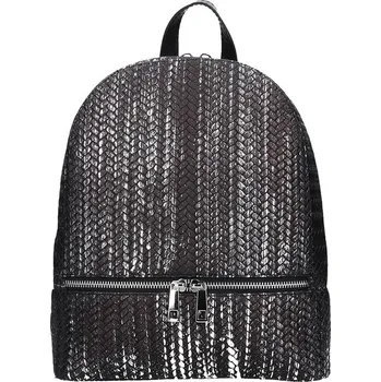 Dámský kožený batoh Facebag Paloma - černo-stříbrná