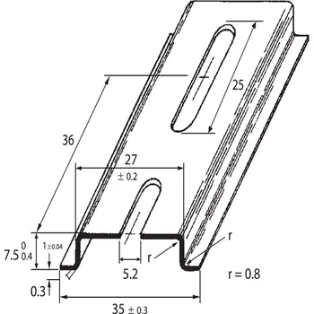 Rozvaděč SCHMACHTL Lišta DIN 35x7,5 F5 perforovaná šířka otvoru 5,2mm pozink pasivovaná 1000mm PR-TS 35/F5 1m