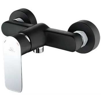 Vodovodní baterie BELAGGIO - Itálie | RIO 4145 černá/chrom páková nástěnná sprchová vodovodní baterie - ČERNÁ/CHROM RIO4145 ČERNÁ/CHROM