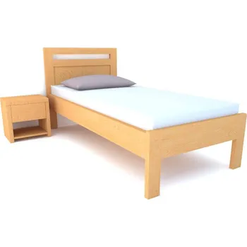 Postel Postel Postelia BRENER Buk 80x200 - Dřevěné jednolůžko z bukového masivu
