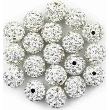 Dětské navlékací korálky Pro Háčkování Shamballa korálek 12 mm stříbrný