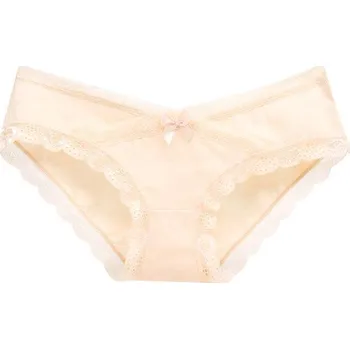 Dámské spodní prádlo Dámské nízké sexy kalhotky s krajkou Barva: tělová, Velikost: XL