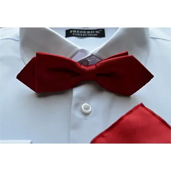 Motýlek Pánský motýlek s kapesníkem M5 - vzor 164 - červený