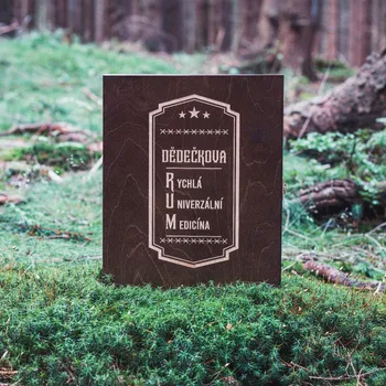 Dárková krabička Dřevěná krabička na RUM PRO DĚDEČKA