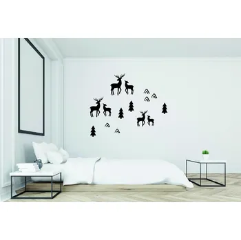 Samolepící dekorace Lepy.cz Samolepka na zeď Jelen a laň - set Barevná varianta: Světle růžová