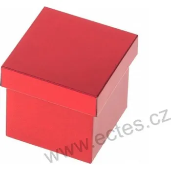 Dóza na potraviny RED plechová dóza mini kostka 3513 jednobarevná červená metalická