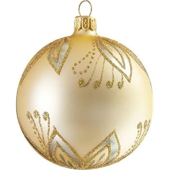 Vánoční koule zlatá dekor lístky