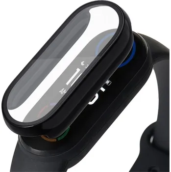 Ochranný kryt s tvrzeným sklem pro Xiaomi Mi band 3/4/5/6 Barva: Černá