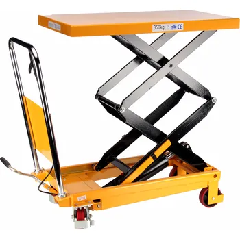 zvedací stůl Zvedací stůl 350 kg – nůžkový, hydraulický, pojízdný, výškově stavitelný SPS350