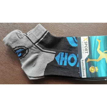 Dámské ponožky Hoza Kotníkové funkční sportovní ponožky H3022 černá/tm.šedá/modrá vel. 35-38