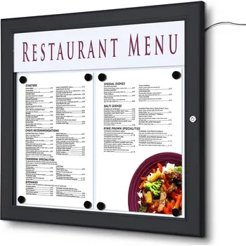 Jansen Display Menu vitrína 2xA4, LED,v černé barvě RAL9005