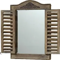 Boltze Dřevěné zrcadlo s okenicemi 5646400 45 x 31 cm hnědé