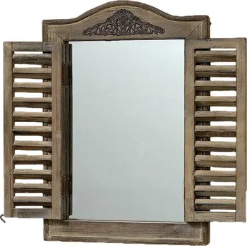 Zrcadlo Boltze Dřevěné zrcadlo s okenicemi 5646400 45 x 31 cm hnědé