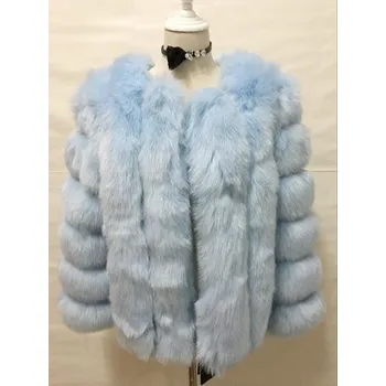 Dámská parka Dámská plyšová bunda kožich krátký prošívaný Barva: Modrá, Velikost: 3XL