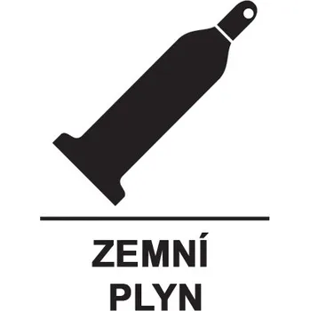 Značka ZEMNÍ PLYN, samolepicí fólie, 148 × 210 mm