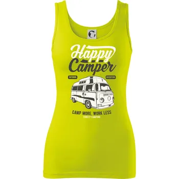 Dámské tričko Happy Camper - Dámské tílko - L ( Limetková )