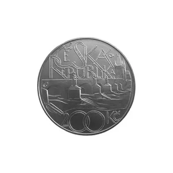 Česká mincovna 650. výročí položení základního kamene Karlova mostu 200 Kč 2007 stříbrná mince Proof 13 g