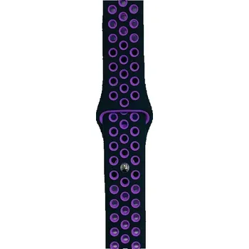 Příslušenství k chytrým hodinkám Silikonový sportovní řemínek 20mm pro hodinky Samsung / Huawei / Xiaomi / Garmin Barva: Černá/tmavě fialová, Typ: 28