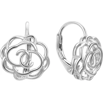 Šperk NUBIS® Stříbrné dámské náušnice růže - NB-3687