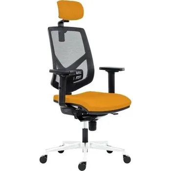 Židle kancelářská Skill 1750-SYN, hlavová opěrka, žlutá