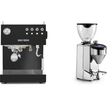 Kávovar Ascaso Steel DUO, Black + Rocket Espresso FAUSTO 2.1, chrome