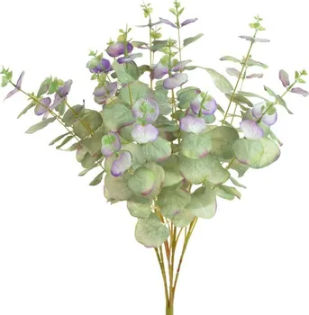 Umělá květina Canea Eukalyptus 50 cm mentolový/fialový