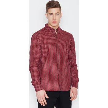 Pánská košile Černo-červená košile V010 Black-red Velikost: L