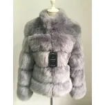 Kožešinová bunda se stojáčkem kožich prošívaný Barva: Šedá, Velikost: S