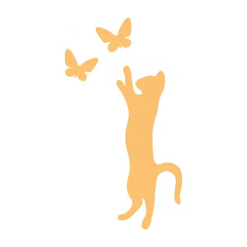 Samolepící dekorace SAMOLEPKA Kočka 025 levá s motýlky (08 - béžová) NA AUTO, NÁLEPKA, FÓLIE, POLEP, TUNING, VLASTNÍ TEXT, TISK, AUTOSAMOLEPKY.cz, POLEPY, OBRÁZEK, LOGO, SAMOLEPKY