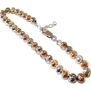 Náramek Luxusní stříbrný náramek kuličkový 6,25g Bicolour Stříbro 925/1000