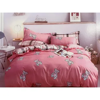 Povlečení Recenze Textilomanie Lovely Bear růžové 100 x 140, 38 x 50 cm knoflíky