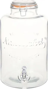 Dávkovač nápoje vidaXL Zásobník na vodu s kohoutkem průhledný skleněný 8 l