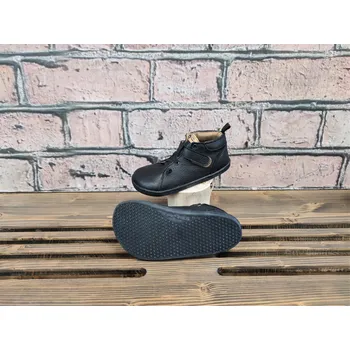 Dívčí polobotky Kožené barefoot boty BF52 - černá, Pegres Velikost: 27