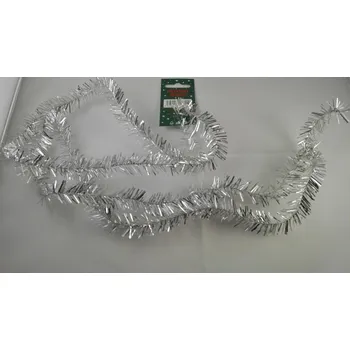 Vánoční dekorace Řetěz vánoční prům. 2,5 cm - stříbrný 1,5m