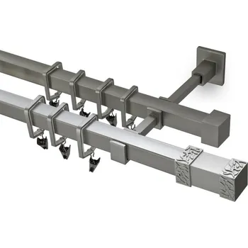 Garnýž Garnýž kovová 150 cm dvouřadá - dvojitá 20x20 roma matná stříbrná