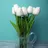 Umělé tulipány 8023 10 ks, bílé