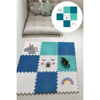 Minideckfloor podlaha 9 dílů - méďa, jednorožec, duha 220100