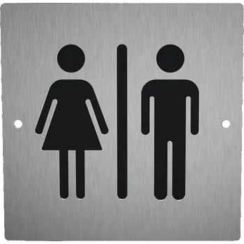 Domovní cedule Nerezový piktogram WC 3b Rozměr: 10 x 10 cm