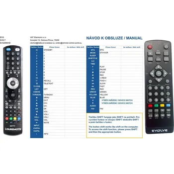 Dálkový ovladač General ECG DVS2060 - dálkový ovladač