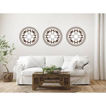 Samolepící dekorace Dekorační kruhy samolepky na zeď 3 ks kruh každý 20 x 20 cm