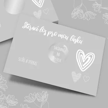 Stírací losy pro lásku SILVER ( 10Ks) Varianta: S vlastním textem